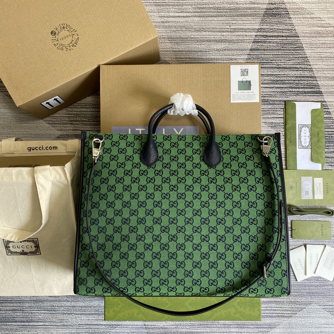 Gucci GG Large Tote Bag Shoulder Bag 659980 Green